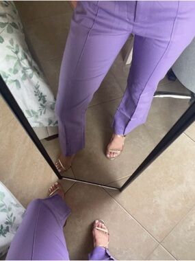 Women’s Lavender Straight-Leg Tailored Pants